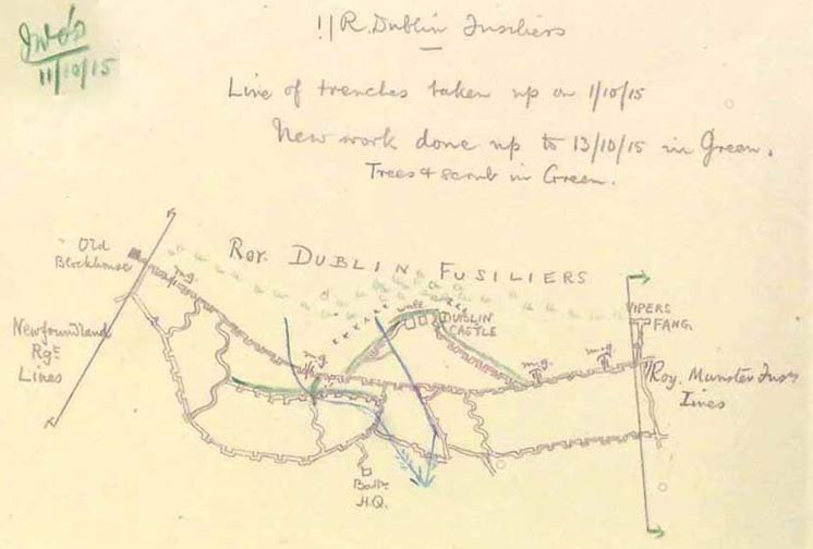 Dublin Castle Trench Map Oct 1915